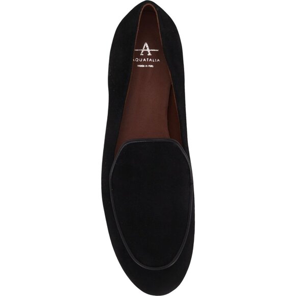 🆕 AQUATALIA Calandra Suede Loafer Flat Shoes 10 Black - Picture 6 of 16